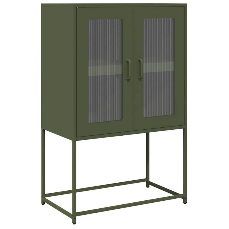 Komoda Oliwkowo-zielona 68x39x107 cm Stal