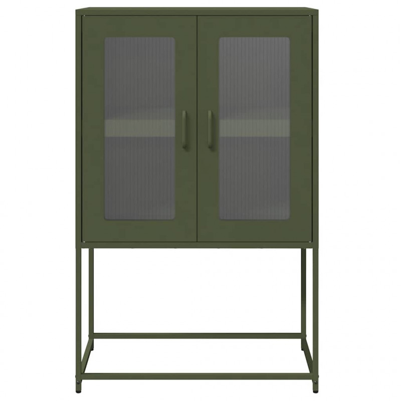 Komoda Oliwkowo-zielona 68x39x107 cm Stal
