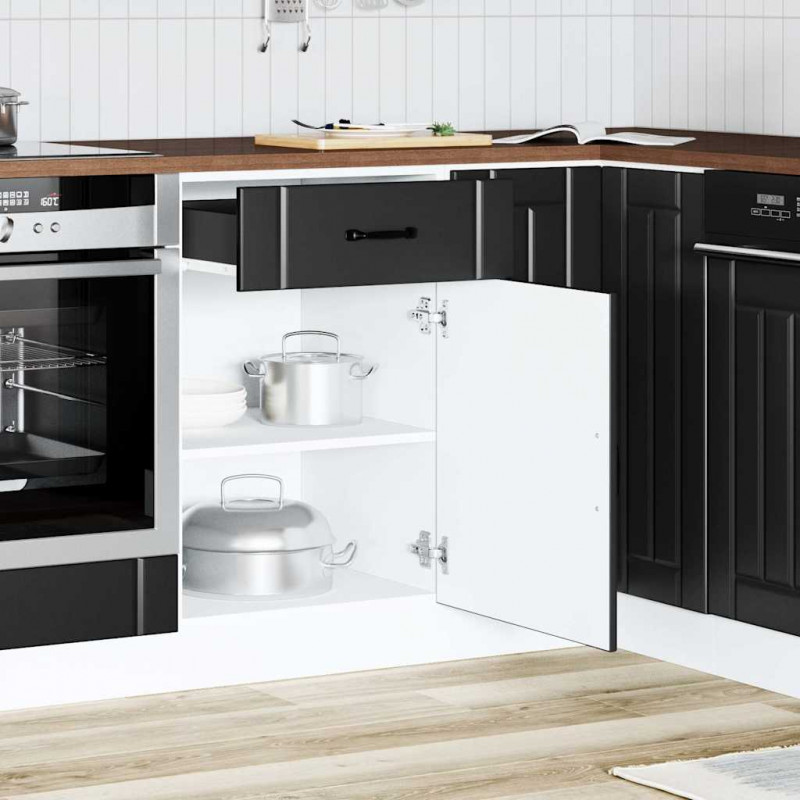 Szafka kuchenna dolna „Lucca” Czarny drewno klejone