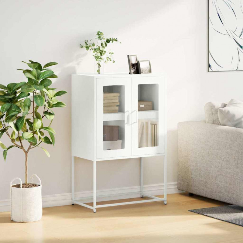 Komoda biała 68x39x107 cm stal