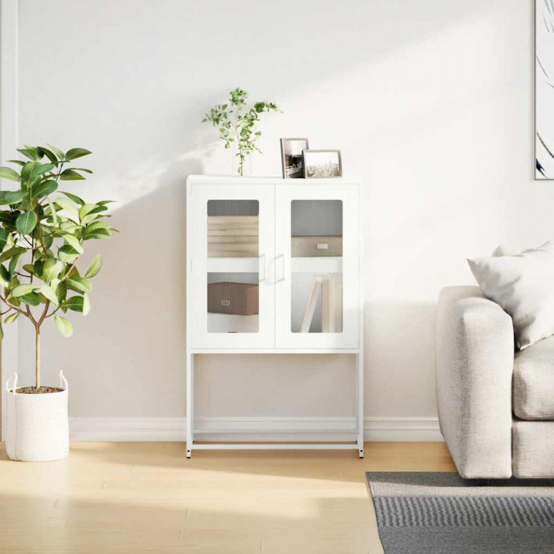 Komoda biała 68x39x107 cm stal
