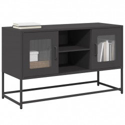 Szafka pod telewizor, czarna, 100,5x39x60,5 cm, stalowa