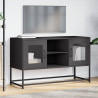 Szafka pod telewizor, czarna, 100,5x39x60,5 cm, stalowa