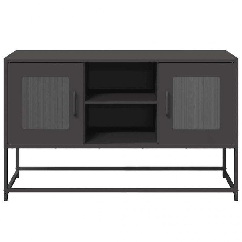 Szafka pod telewizor, czarna, 100,5x39x60,5 cm, stalowa