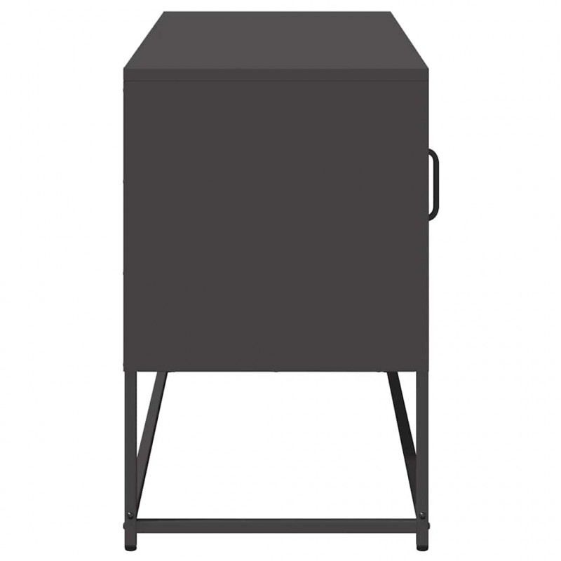 Szafka pod telewizor, czarna, 100,5x39x60,5 cm, stalowa