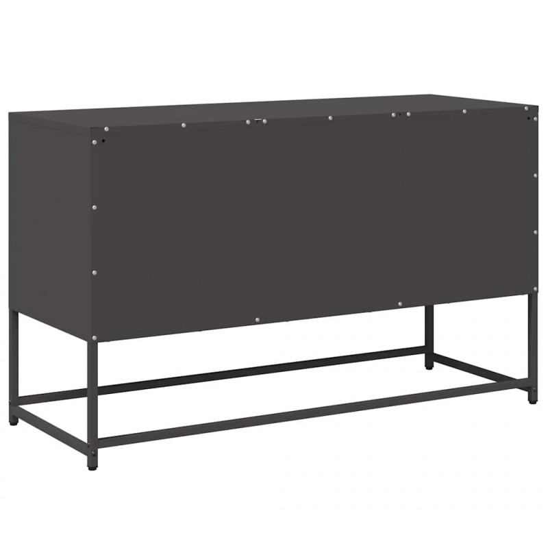 Szafka pod telewizor, czarna, 100,5x39x60,5 cm, stalowa