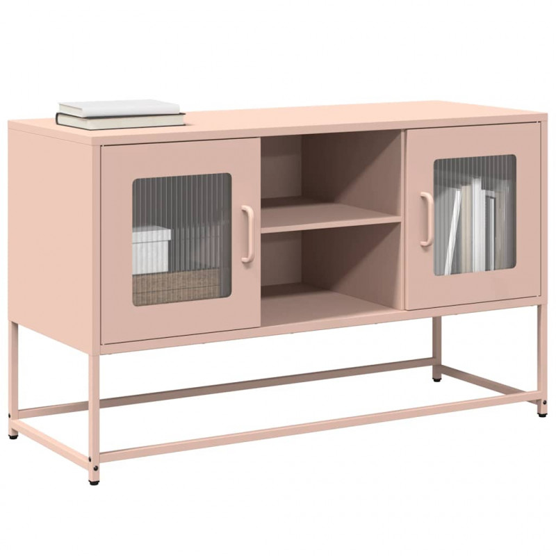 Szafka pod telewizor, różowa, 100,5x39x60,5 cm, stalowa