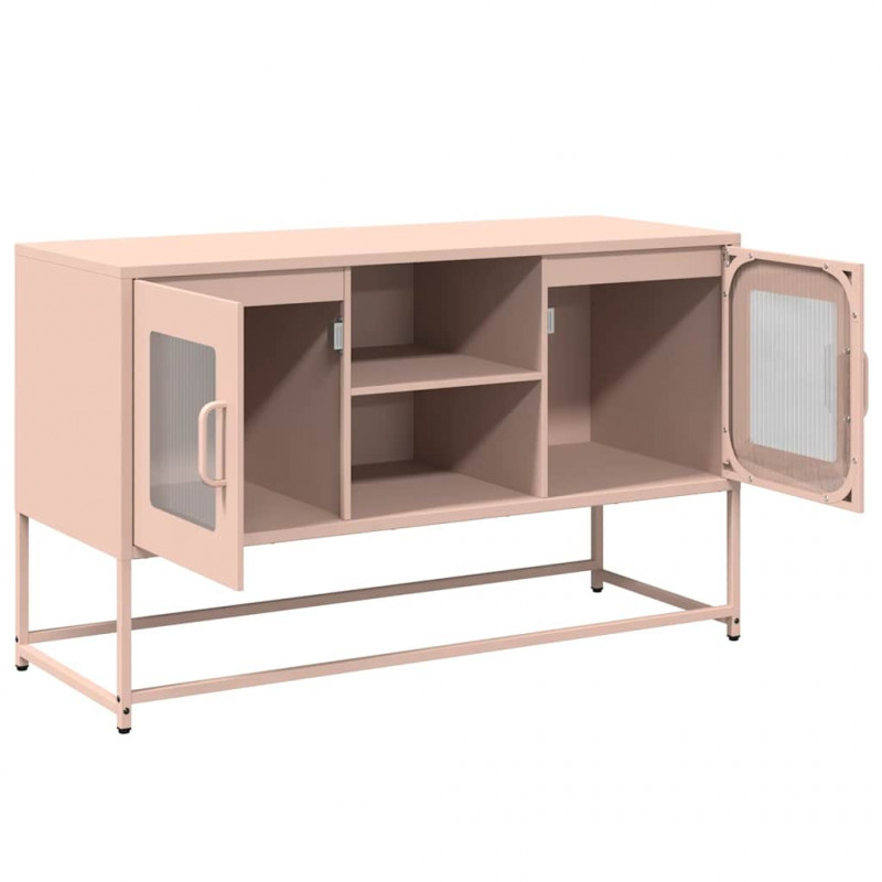 Szafka pod telewizor, różowa, 100,5x39x60,5 cm, stalowa
