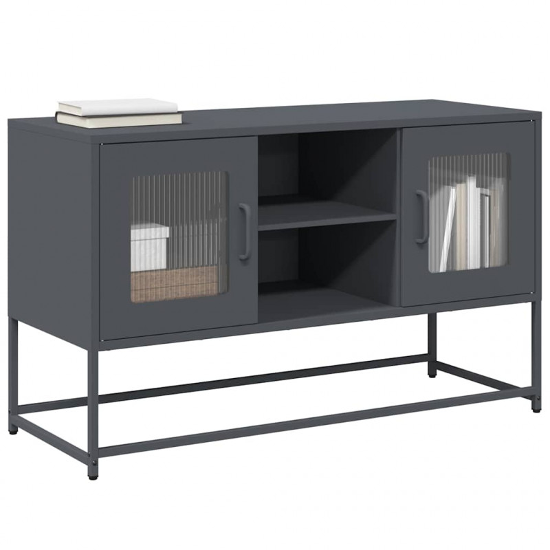 Szafka pod telewizor, antracytowa, 100,5x39x60,5 cm, stalowa