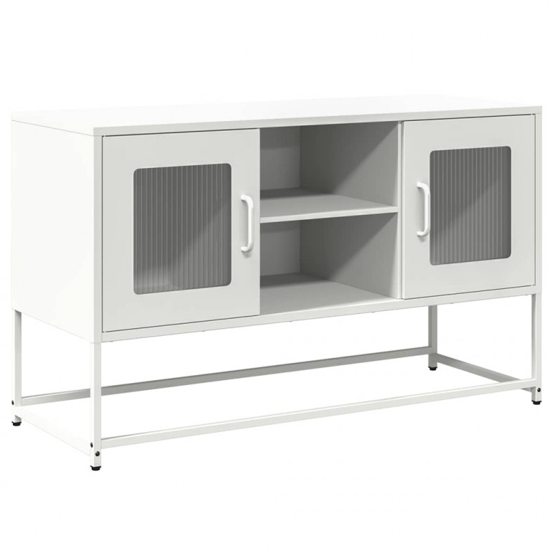 Szafka pod telewizor, biała, 100,5x39x60,5 cm, stalowa