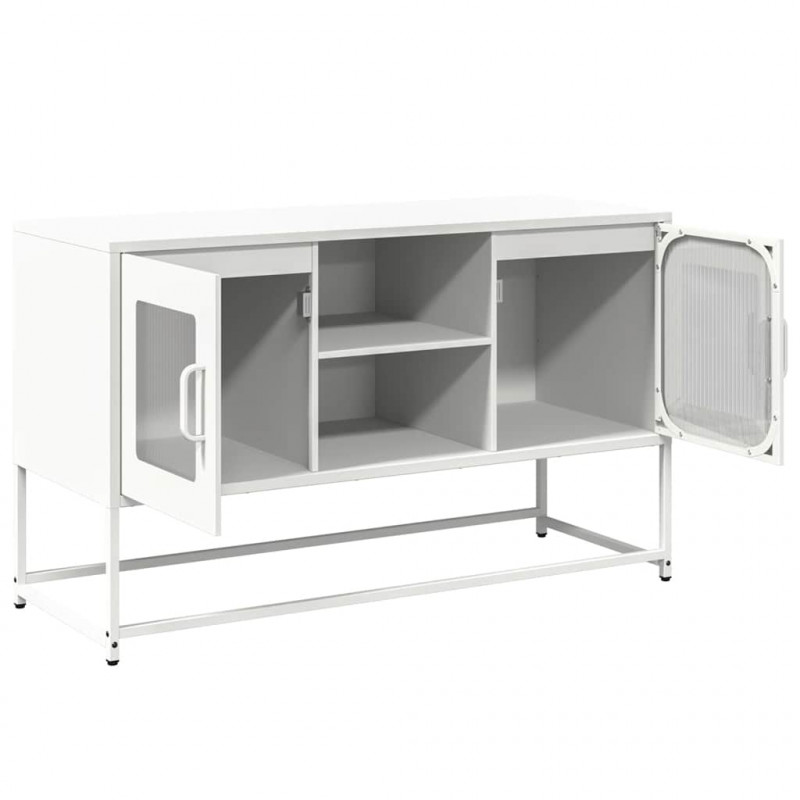 Szafka pod telewizor, biała, 100,5x39x60,5 cm, stalowa