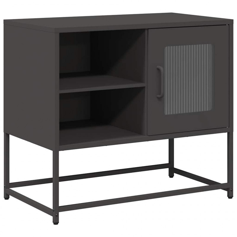Szafka pod telewizor, czarna, 68x39x60,5 cm, stalowa