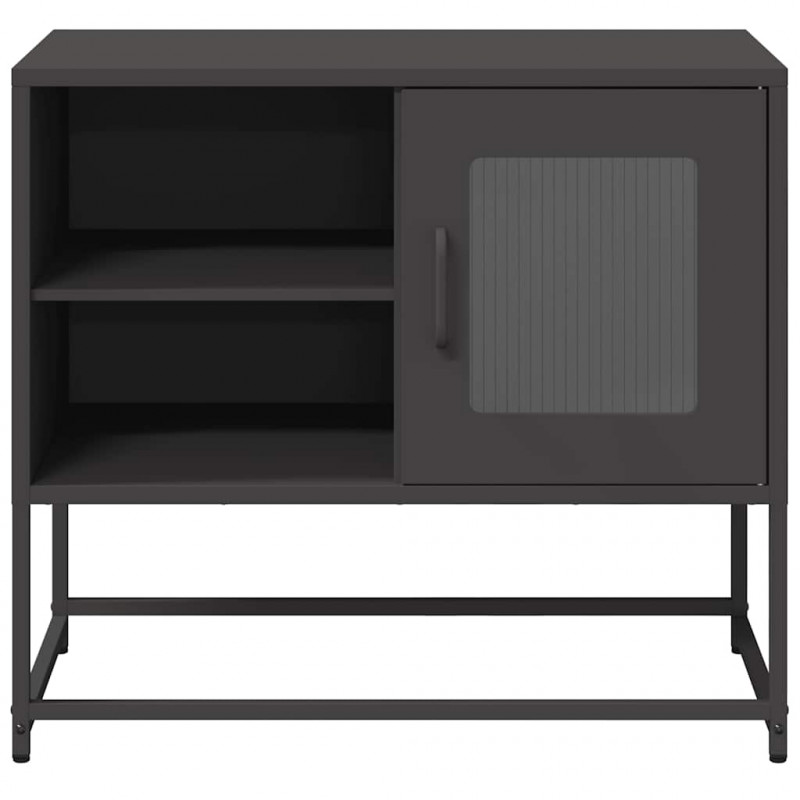 Szafka pod telewizor, czarna, 68x39x60,5 cm, stalowa