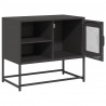 Szafka pod telewizor, czarna, 68x39x60,5 cm, stalowa