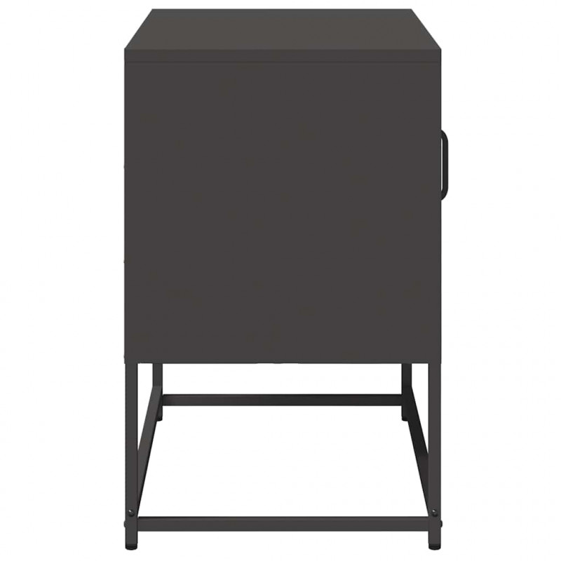 Szafka pod telewizor, czarna, 68x39x60,5 cm, stalowa