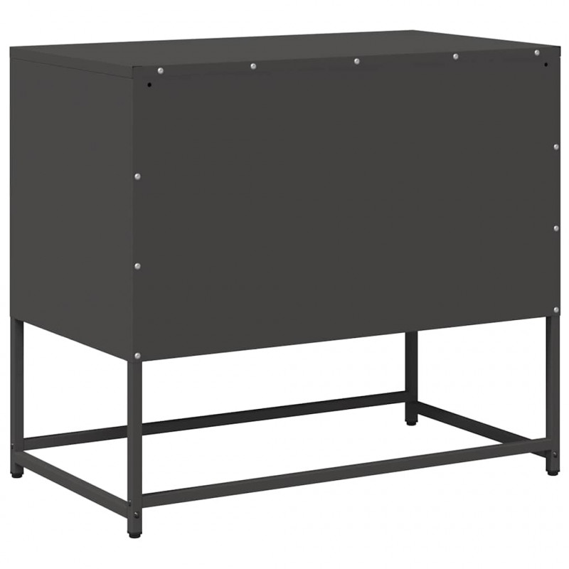 Szafka pod telewizor, czarna, 68x39x60,5 cm, stalowa