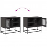Szafka pod telewizor, czarna, 68x39x60,5 cm, stalowa