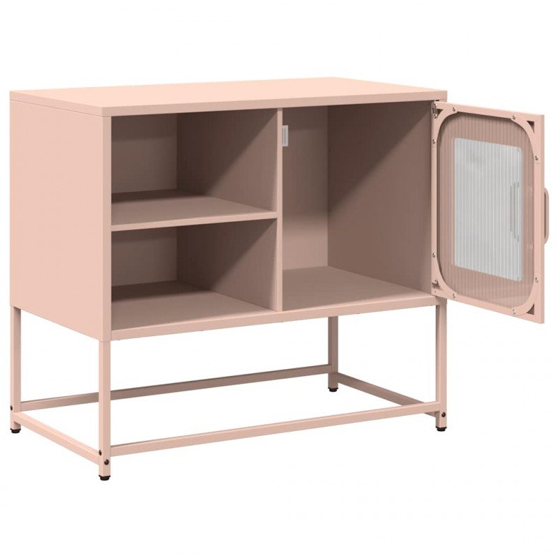 Szafka pod telewizor, różowa, 68x39x60,5 cm, stalowa