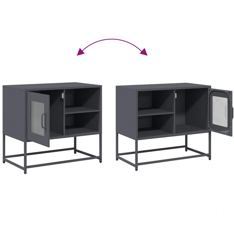 Szafka pod telewizor, antracytowa, 68x39x60,5 cm, stalowa