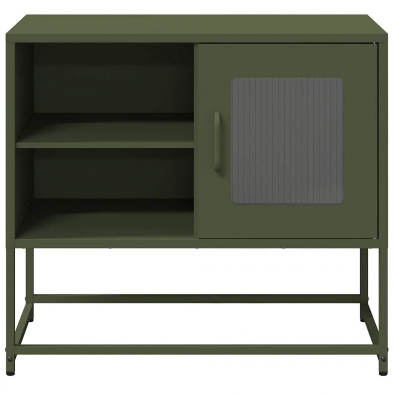 Szafka pod telewizor, oliwkowa, 68x39x60,5 cm, stalowa