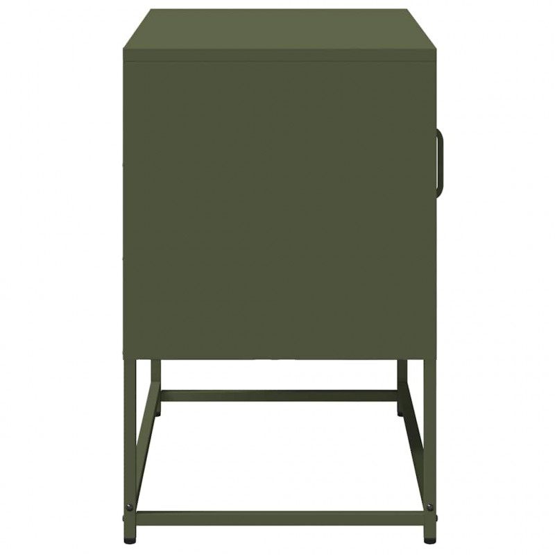 Szafka pod telewizor, oliwkowa, 68x39x60,5 cm, stalowa