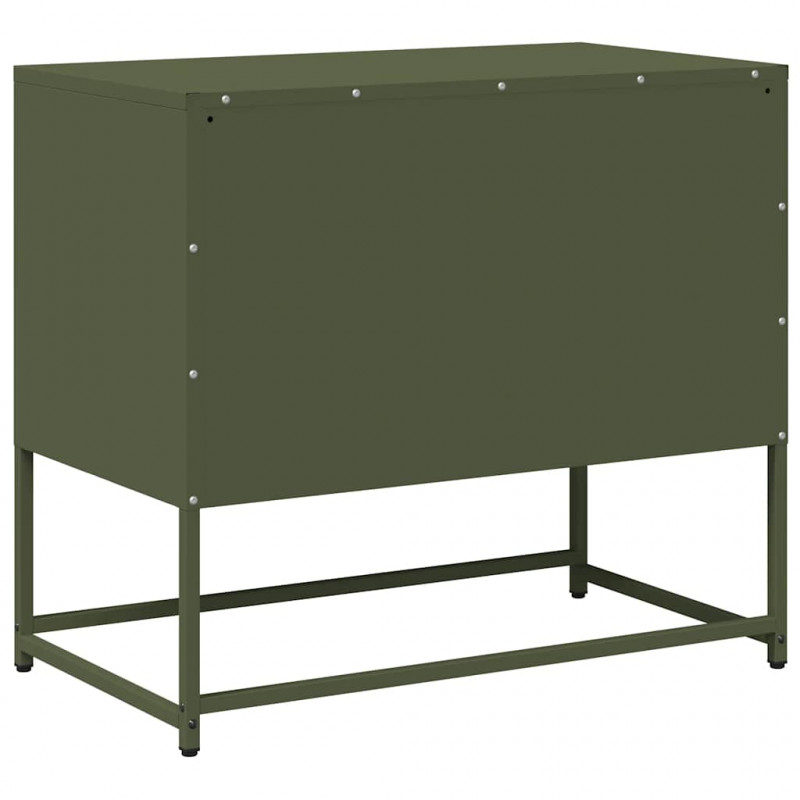 Szafka pod telewizor, oliwkowa, 68x39x60,5 cm, stalowa
