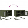 Szafka pod telewizor, oliwkowa, 68x39x60,5 cm, stalowa