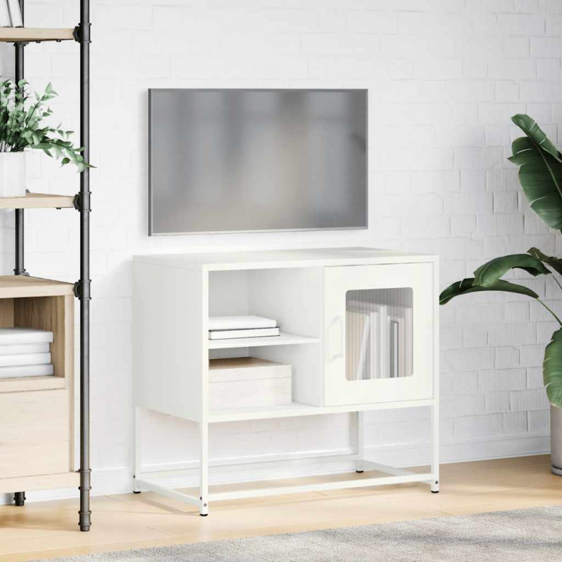 Szafka pod telewizor, biała, 68x39x60,5 cm, stalowa