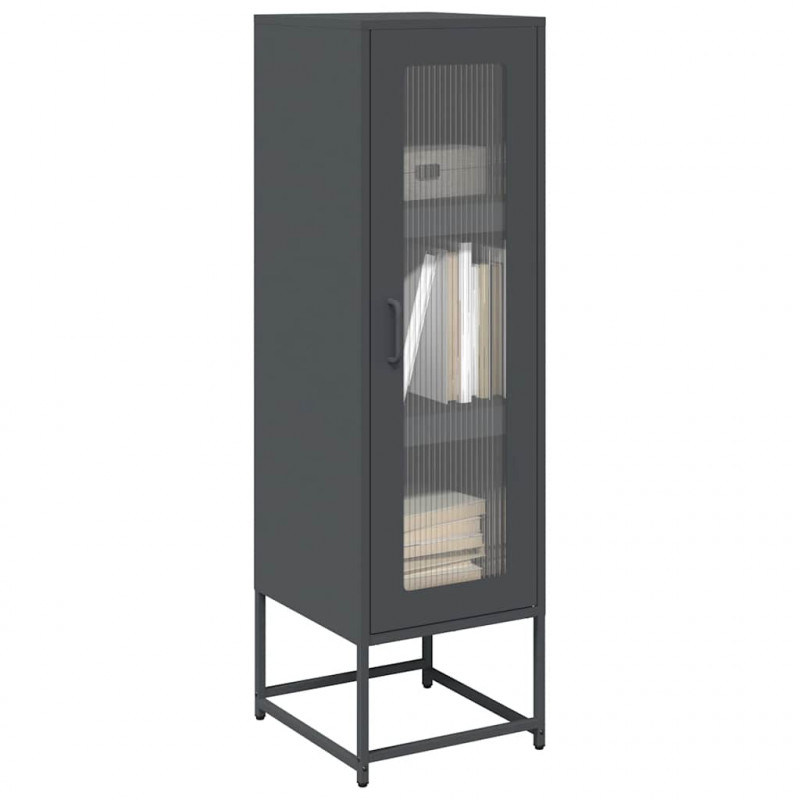 Komoda wysoka Antracyt 36x39x123 cm Stal walcowana na zimno