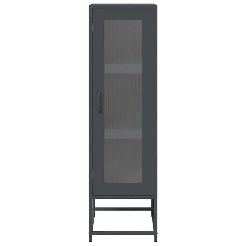 Komoda wysoka Antracyt 36x39x123 cm Stal walcowana na zimno