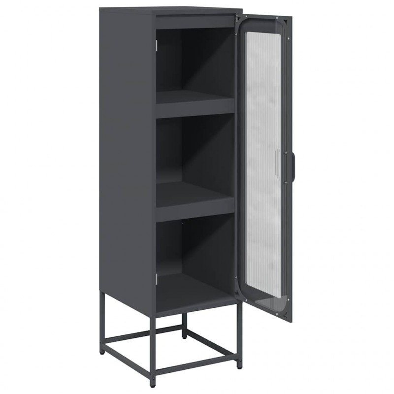 Komoda wysoka Antracyt 36x39x123 cm Stal walcowana na zimno