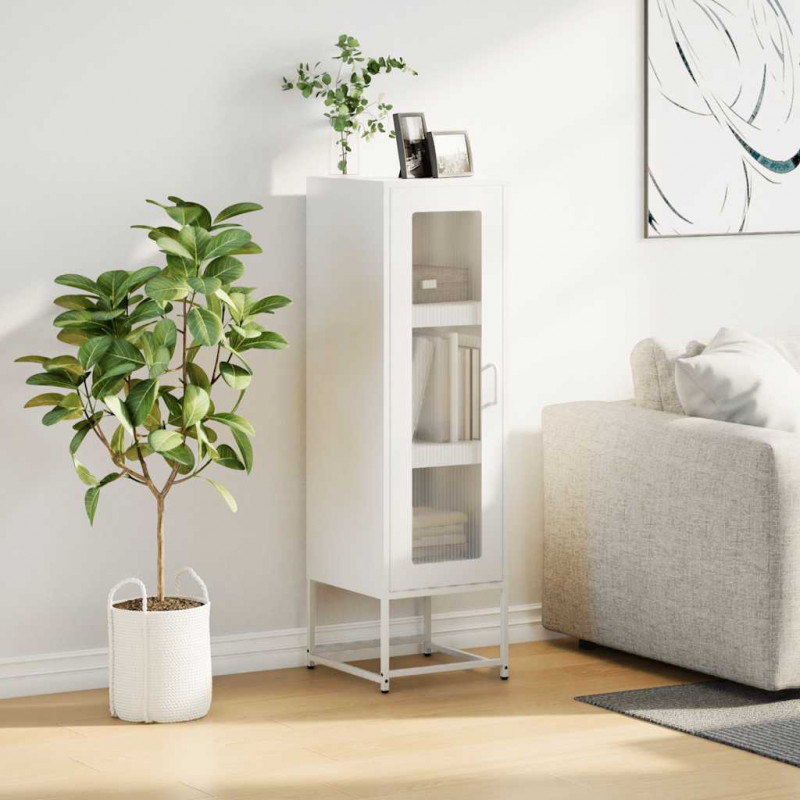 Komoda biała 36x39x123 cm Stal walcowana na zimno