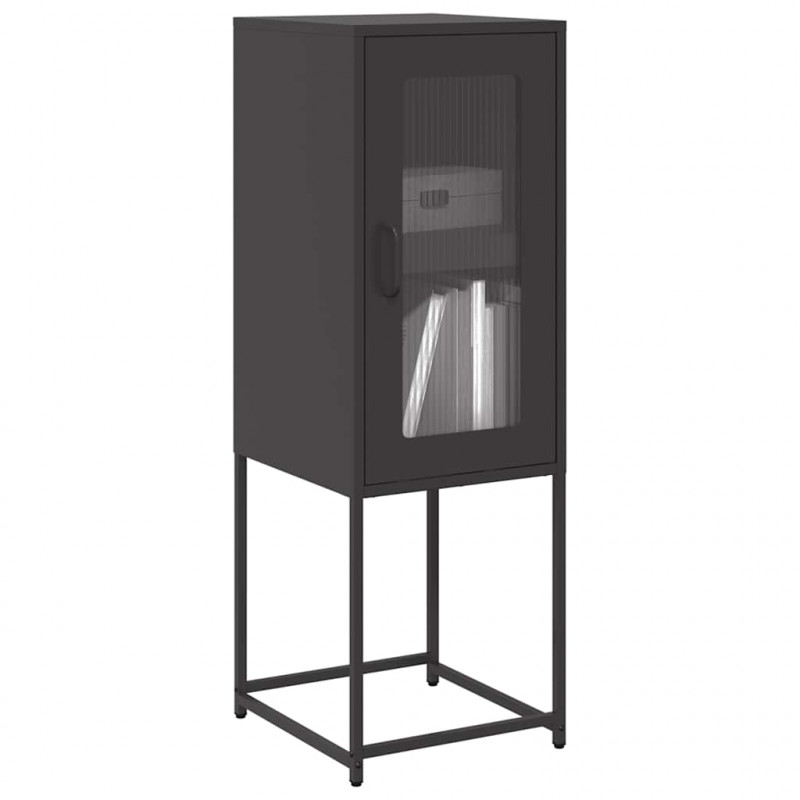 Komoda Czarna 36x39x107 cm Stal walcowana na zimno