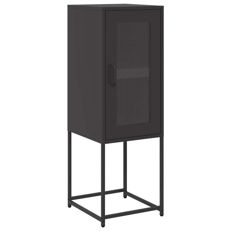Komoda Czarna 36x39x107 cm Stal walcowana na zimno