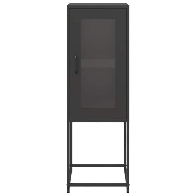 Komoda Czarna 36x39x107 cm Stal walcowana na zimno