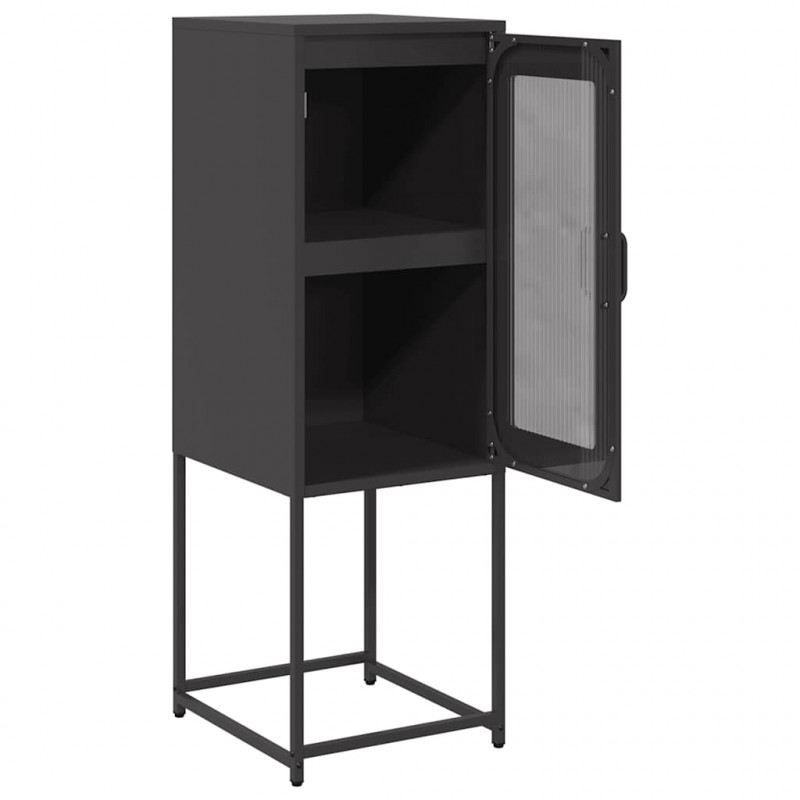 Komoda Czarna 36x39x107 cm Stal walcowana na zimno