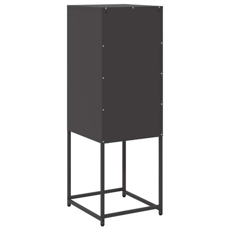 Komoda Czarna 36x39x107 cm Stal walcowana na zimno