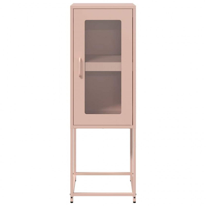 Komoda Różowa 36x39x107 cm Stal walcowana na zimno