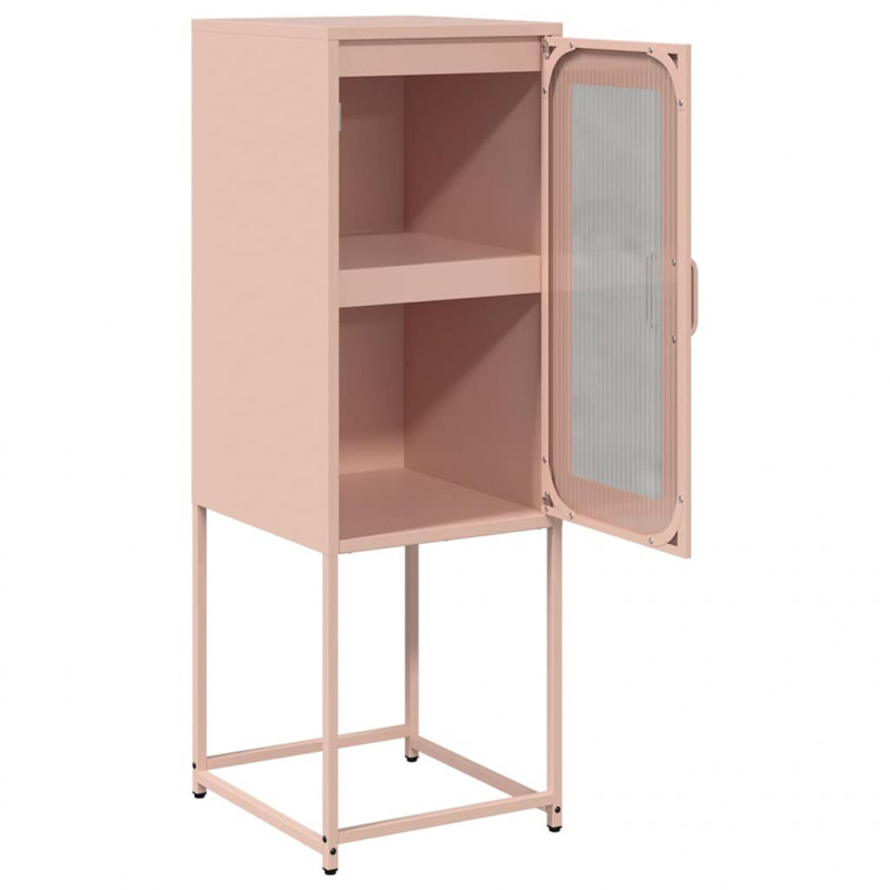 Komoda Różowa 36x39x107 cm Stal walcowana na zimno