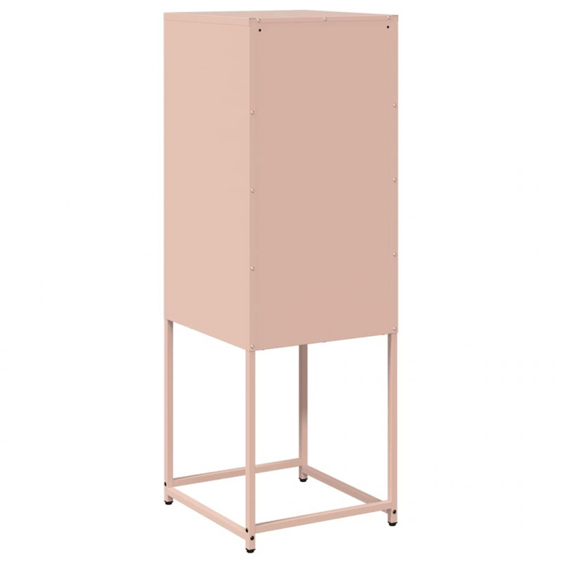 Komoda Różowa 36x39x107 cm Stal walcowana na zimno