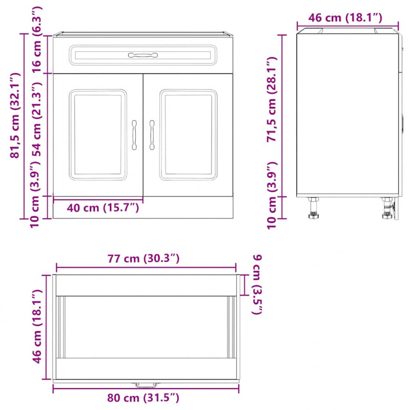 Szafka kuchenna dolna „Lucca” Dąb Sonoma Drewno klejone