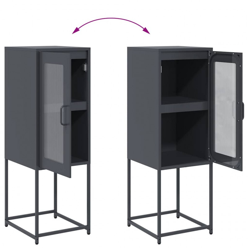 Komoda Antracyt 36x39x107 cm Stal walcowana na zimno