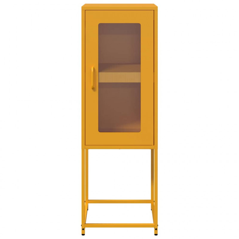 Komoda Musztardowo-żółta 36x39x107 cm Stal walcowana na zimno