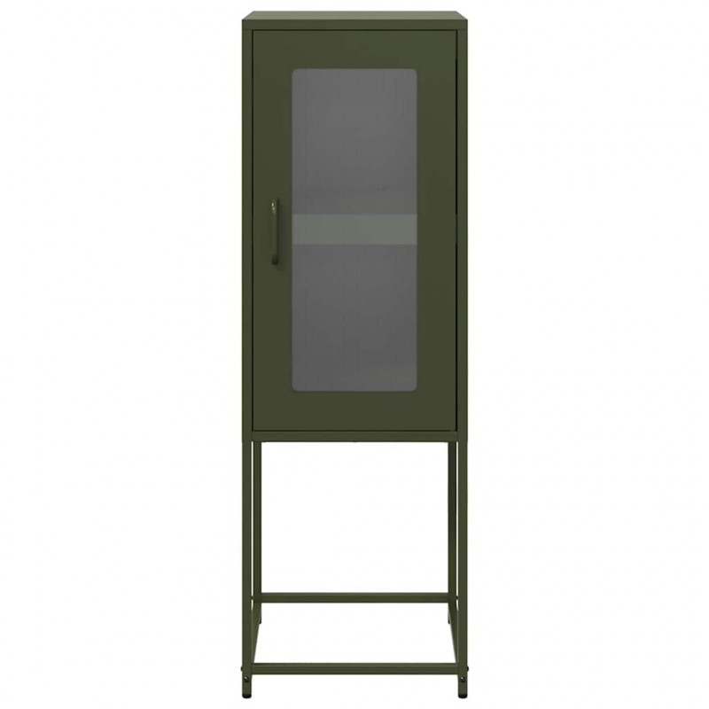 Komoda Oliwkowo-zielona 36x39x107 cm Stal walcowana na zimno