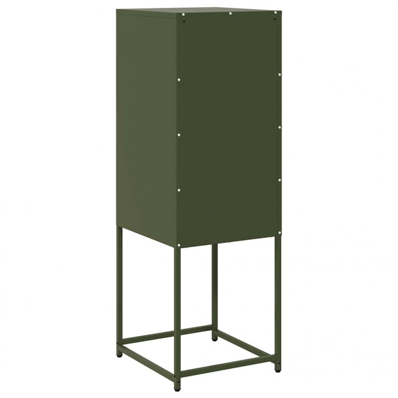 Komoda Oliwkowo-zielona 36x39x107 cm Stal walcowana na zimno