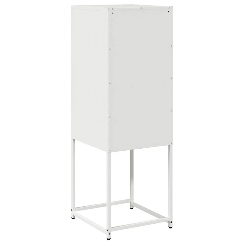Komoda Biała 36x39x107 cm Stal walcowana na zimno