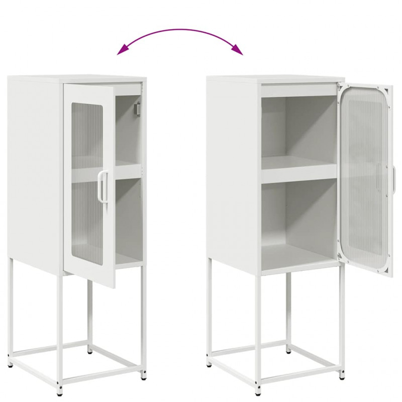 Komoda Biała 36x39x107 cm Stal walcowana na zimno