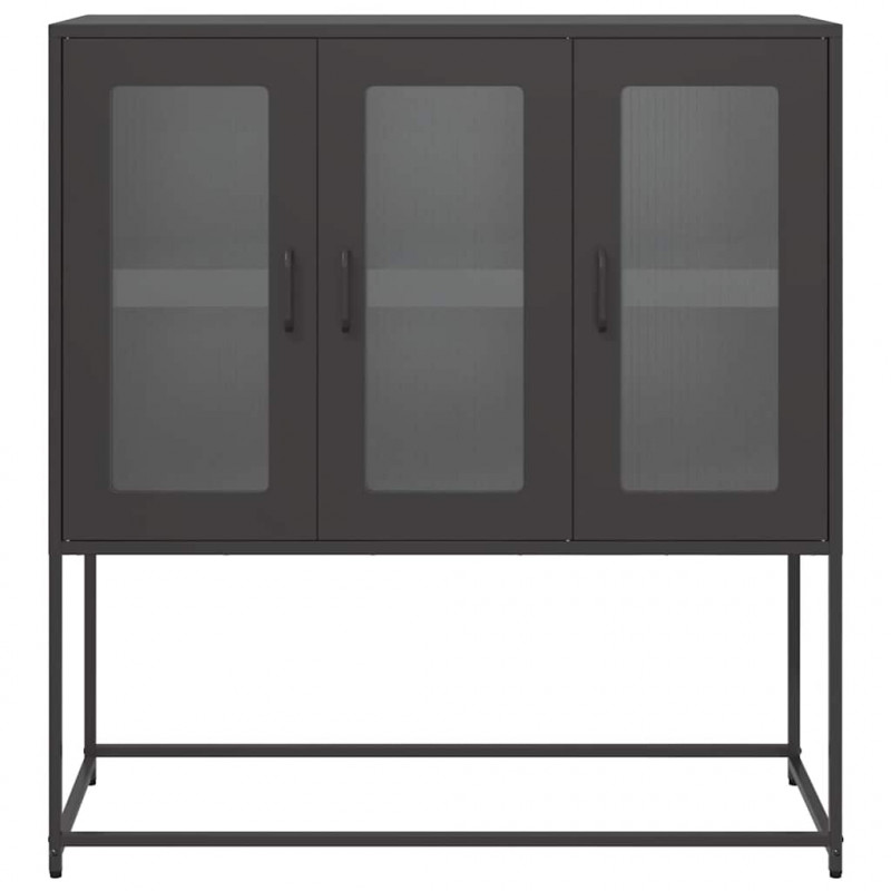 Szafka, czarna, 100,5x39x107 cm, stal walcowana na zimno