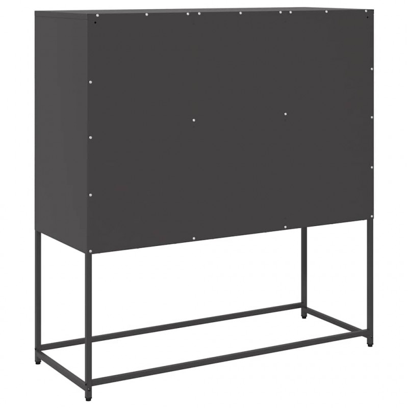 Szafka, czarna, 100,5x39x107 cm, stal walcowana na zimno