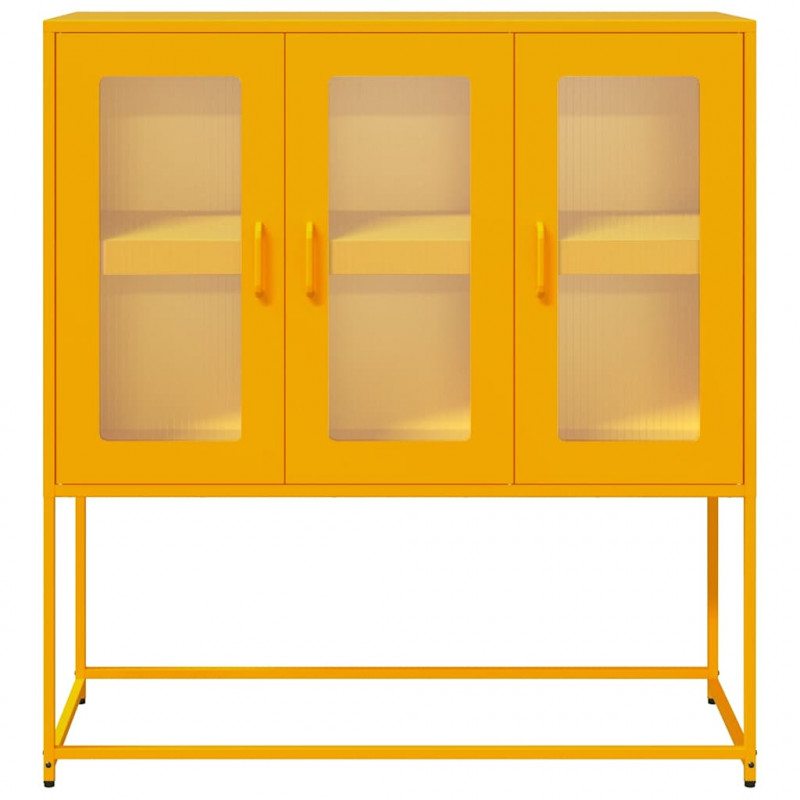 Szafka, musztardowa, 100,5x39x107 cm, stal walcowana na zimno
